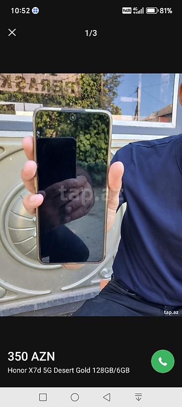 iphone dubai variant: Honor X7d, 128 GB, rəng - Qara, İki sim kartlı — 3