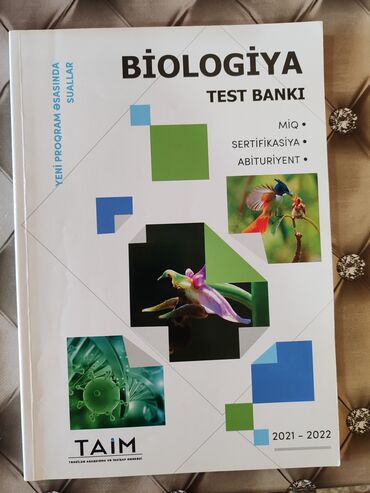 taim kitabı: Biologiya TAİM test bankı. MİQ sertifikasiya və abiturientlər