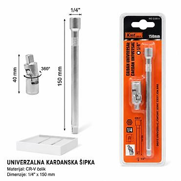 KMT 1/4" adapter za alat sa univerzalnim zglobom 2382144 Opis: -