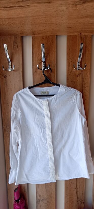 белые блузки для офиса: Блузка, Классикалык модель, Solid print