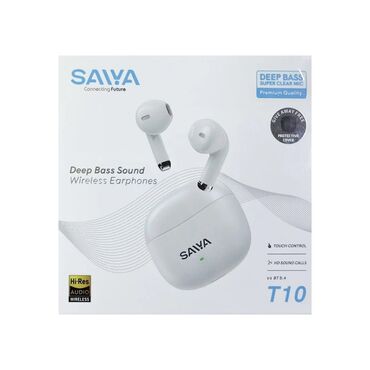 наушник для компьютера: Беспроводные наушники Saiwa T10 в белом цвете предлагают глубокие басы