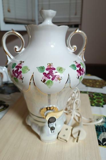 miss samovar: Porşelen elektrikli samovar/çay qızdırıcısı - Material: Ağ parlaq — 3