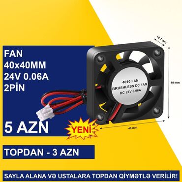 ddr4 4gb notebook ram: Fan “40x40mm 24v 2pin Qara” SAYLA ALANA VƏ USTALARA TOPDAN QİYMƏTLƏ