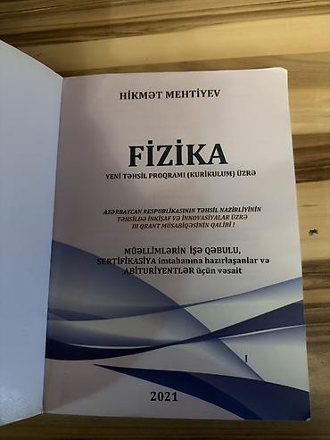 Tədris ədəbiyyatı: Məhsul: Fizika – Yeni Təhsil Proqramı (Kurikulum) üzrə vəsait Müəllif — 2
