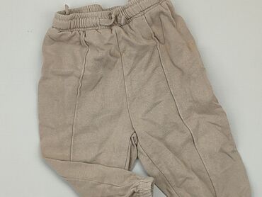bezowe prazkowane legginsy: Sweatpants, H&M, 12-18 months, condition - Very good