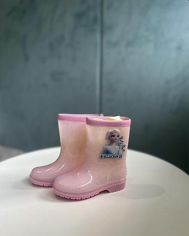 мужской зимний обувь: Детские резиновые сапоги «Frozen » - Цвет: нежно‑розовый с блёстками — 1