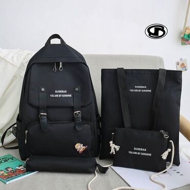 Rukzaklar: Dördlü və beşli çantalar dəsti. Dəstə bir ədəd rəngli və rəngli — 40