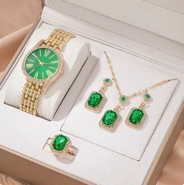 nakit za haljine: Preedivan set Fenomenalna kombinacija sa zelenim kamenom Ceo set samo