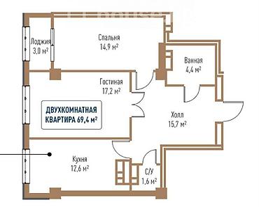 seven: 🔥 Продаётся 2-комнатная квартира 69,4 м² по отличной цене 📍 Адрес — 3