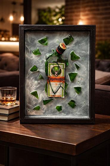 ipək parca: Dekorativ divar əsəri – “Jägermeister Bottle Art” - Materiallar — 1