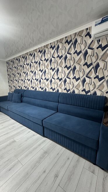 мебели купить: Угловой диван, цвет - Синий, Новый
