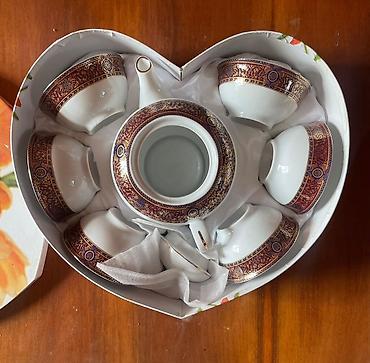 caynik sekilleri: Çay dəsti, rəng - Ağ, Farfor, 6 nəfərlik, Yaponiya — 7