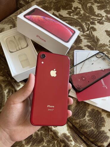 iphone xr ikinci el: IPhone Xr, 64 GB, Qırmızı, Zəmanət, Simsiz şarj, Face ID