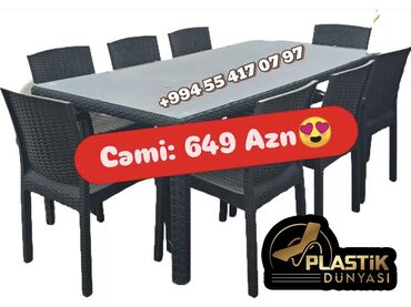 toxunma stol stul: Bağ, çöl masa və oturacaq dəstləri