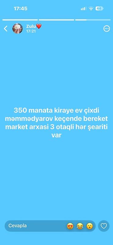 Kirayə mənzil – Məm­mədyarov keçidi, Bərəkət Marketin arxası - 3