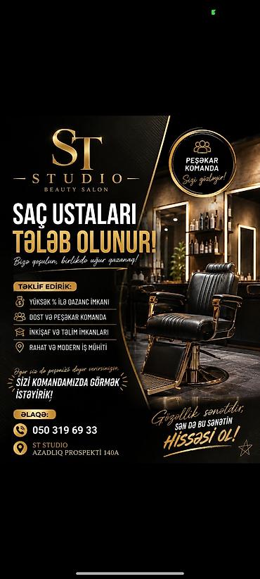 Əməkdaş axtarışı (vakansiyalar): Qadın saç ustası tələb olunur, Faiz, Təlim — 3