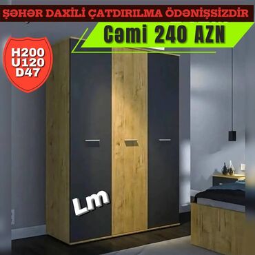 kuxnya mebeli: Qarderob, paltar dolabı, Yeni, 3 qapılı, Açılan, Düz dolab, Azərbaycan