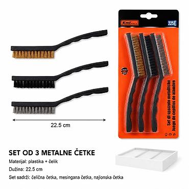 KMT Čelika četka 9363509 Set od 3 metalne četke za čišćenje, skidanje