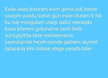 Dayələr: Uşaq baxımı xidməti - Ev şəraitində peşəkar uşaq baxımı təklif — 1