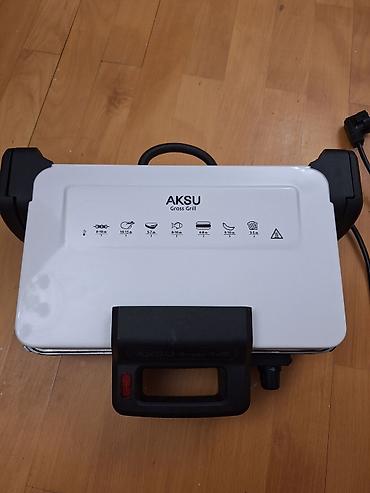 ana plata: AKSU Gross Grill elektrikli qril. Mətbəxdə ət, toyuq, balıq, sosiska — 2