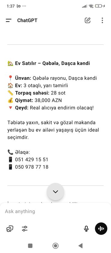 əmircanda kirajə evlər: Bakı, 38000 kv. m, 3 otaqlı