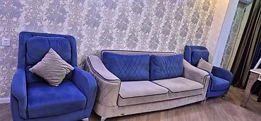 stullarin uzlenmesi: Divan-kravat, İşlənmiş, Açılan, Bazalı, Vеlur parça, Çatdırılma yoxdur — 1