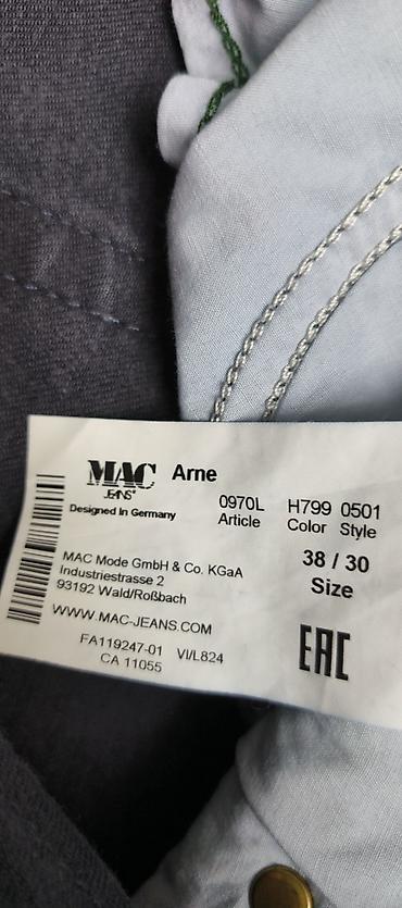 Cinslər: Джинсы Немецкого брэнда Mac Jeans . Размер W 38 / L 30 — 8