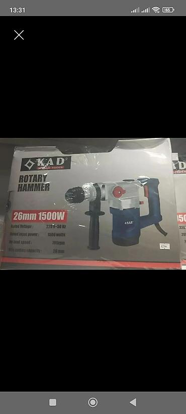 KAD Rotary Hammer – perforator - Güc: 1500 W - Gərginlik/frekans: 220 lalafo.az -da KAD Rotary Hammer – perforator - Güc: 1500 W - Gərginlik/frekans: 220