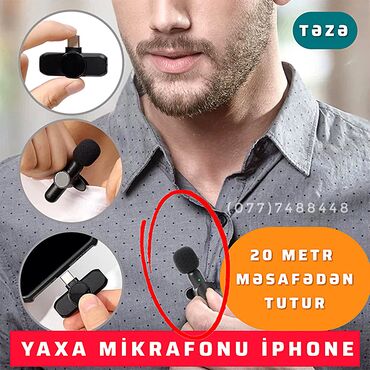 mikrafon kabeli: Yaxa Mikrafonu (TƏZƏ) 🔻 iPhone və iPad üçün Xaricdən gətirilib Bütün