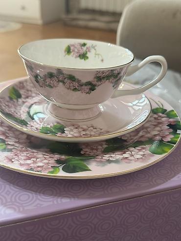 Qab-qacaq və mətbəx ləvazimatları: Çay dəsti, rəng - Çəhrayı, Farfor — 2