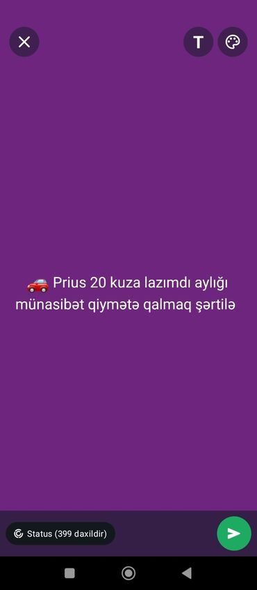 prius qapi: Toyota Prius 20 kuzalı avtomobil axtarılır. Aylıq münasib qiymətə