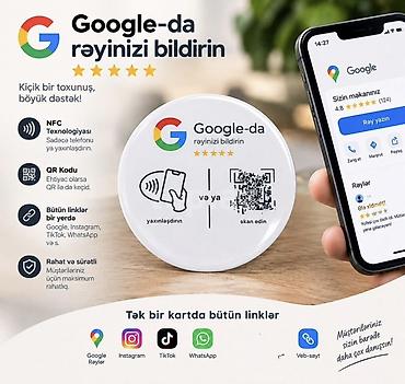 📱 NFC Google Rəy Kartı | Google Reviews + Instagram + WhatsApp lalafo.az -da 📱 NFC Google Rəy Kartı | Google Reviews + Instagram + WhatsApp