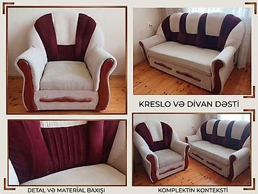 ✔️150 man(Yeni Ramana). Satılır: Divan+ 2 kreslo Vəziyyəti: İşlənmiş