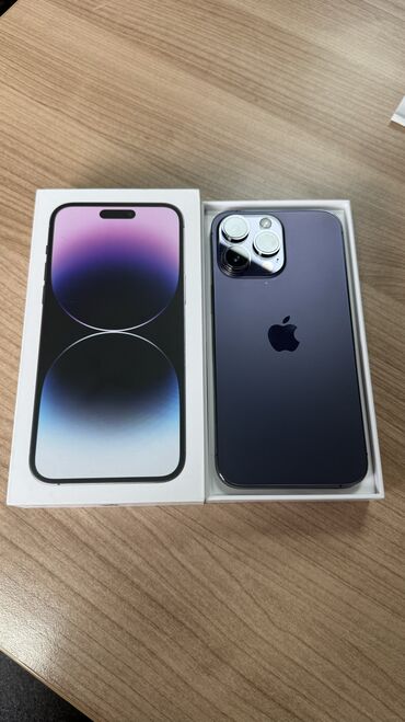 iphone 7 купить в бишкеке: IPhone 14 Pro Max, Колдонулган, 256 ГБ, Deep Purple, Каптама, Куту, 86 %