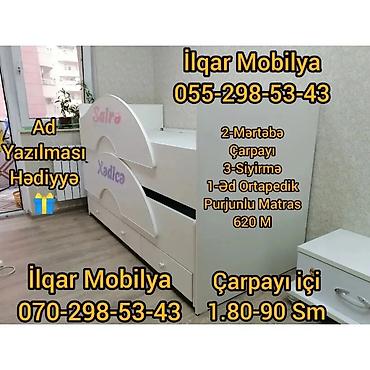 İkimərtəbəli uşaq çarpayıları: Oğlan və qız üçün, Yeni, Çarpayı, Matrassız, Siyirməsiz, Laminat — 7