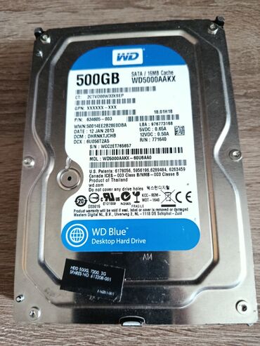 диски на тойоту: Sərt disk (HDD) Western Digital (WD), 512 GB, İşlənmiş