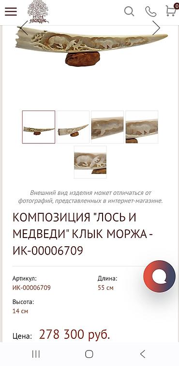 сувениры рыбки: Настольная композиция."Клык Моржа". Длина-63см. Высота-20см — 3