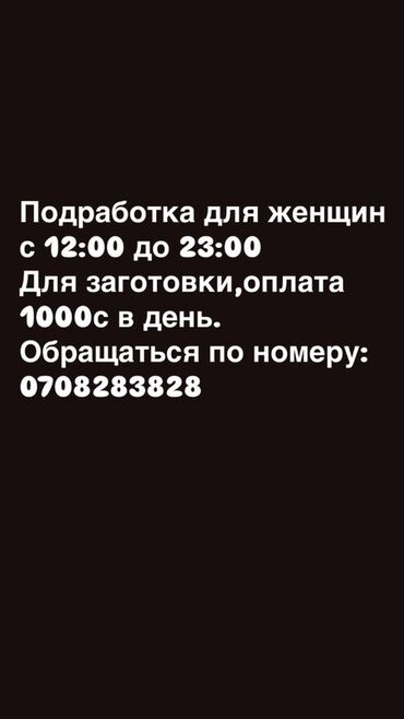 работа на дому в бишкеке набор текста: Подработка для женщин. - График: с 12:00 до 23:00 - Задачи: работа по