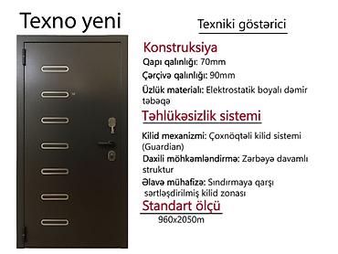 Texno Yeni – Dəmir giriş qapısı Texniki göstəricilər: - Konstruksiya