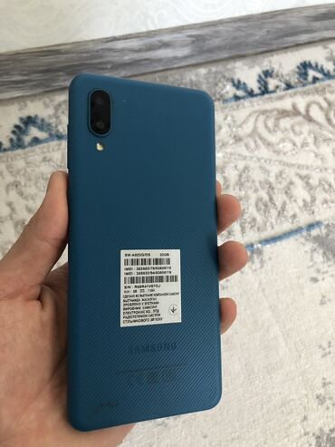 samsung 550p: Samsung Galaxy A02, Б/у, 32 ГБ, цвет - Синий, 2 SIM