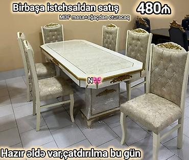 agac satis: MDF masa və ağacdan oturacaq dəsti - Birbaşa istehsaldan satış - — 1