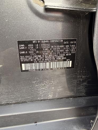 Subaru: Subaru Outback: 2020 г., 2.5 л, Вариатор, Бензин, Кроссовер — 15