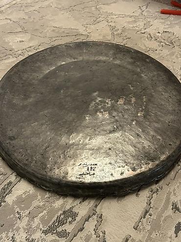 divar üçün dekorlar: Misgərlik işi ilə hazırlanmış döymə metal sini/tray - Material: əl — 4