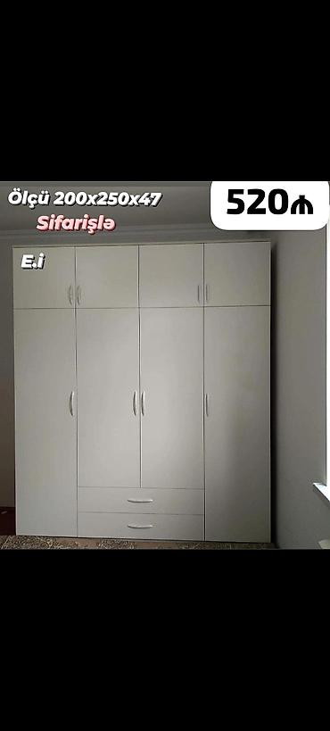 moyka skafi: Düz dolab, Yataq otağı üçün, Paltar üçün, Açılan, Korpuslu, 6 qapı — 1