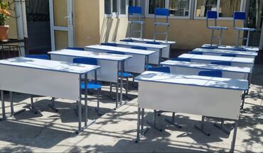 Комплект парт и стульев: Комплект парты и стула, Новый, Самовывоз, цвет - Голубой — 5