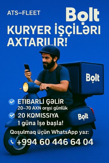 Moto-kuryerlər: Moto-kuryer tələb olunur, Gündəlik ödəniş