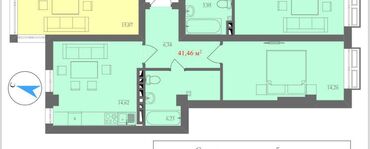 1 ком квартиры в бишкеке: 1 комната, 41 м², Элитка, 5 этаж, ПСО (под самоотделку)