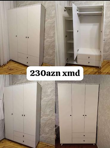Ağ rəngli 3 qapılı paltar şkafı - Klassik, sadə dizayn – açıq rəng lalafo.az -da Ağ rəngli 3 qapılı paltar şkafı - Klassik, sadə dizayn – açıq rəng