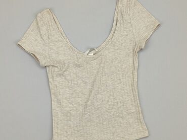 beżowa bluzki z krótkim rękawem: Bluzka Damska, H&M, XS, stan - Dobry