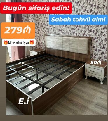 Çarpayılar: Yeni, İkinəfərlik çarpayı, Bazasız, Matras ilə -da lalafo.az — 2 Çarpayılar: Yeni, İkinəfərlik çarpayı, Bazasız, Matras ilə — 2